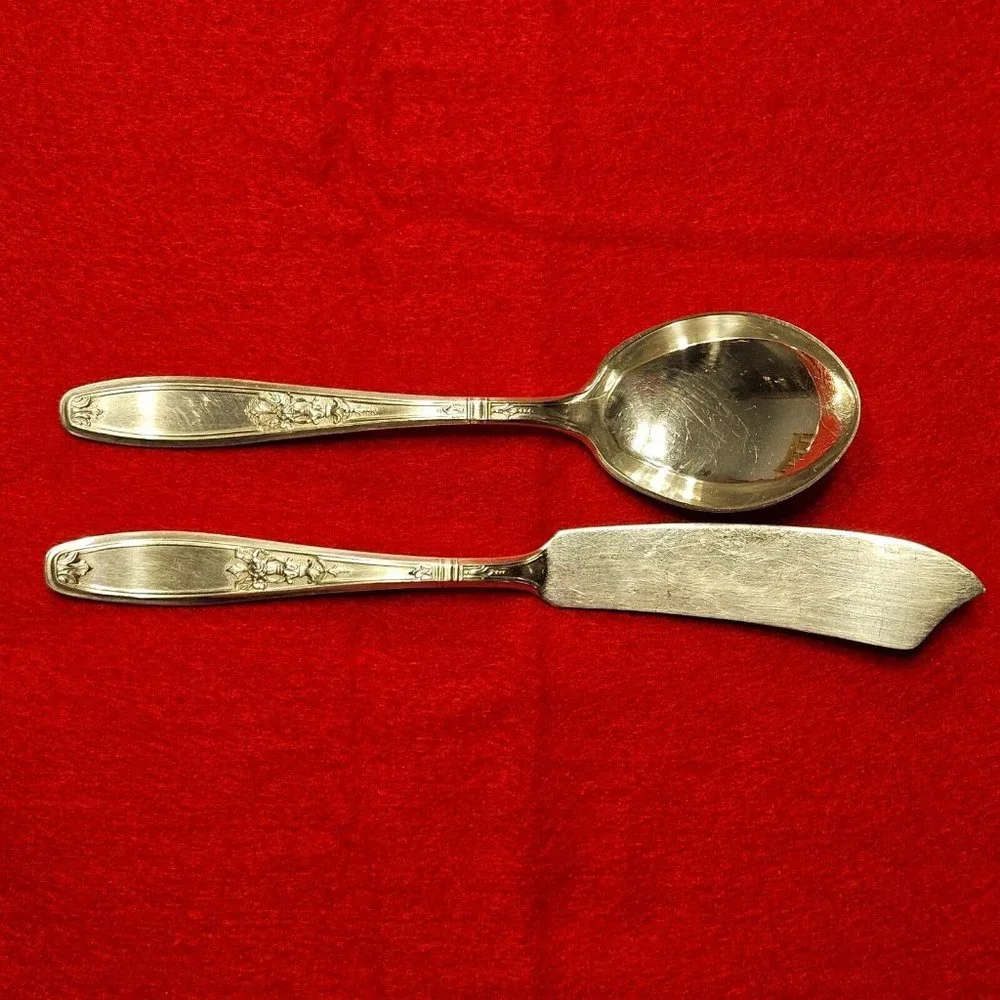 1847 Rogers Bros Silver-Plate Silverware Butter Knife &‎ Sugar Shell